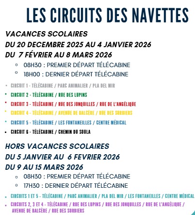 circuit navette 2025 2026 